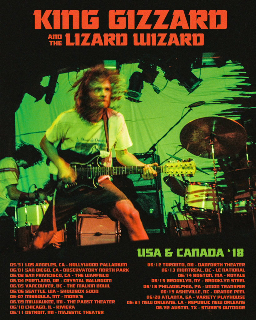KING GIZZARD AND THE LIZARD WIZARD 2018 Tour Gig POSTER Portland Oregon Concert 